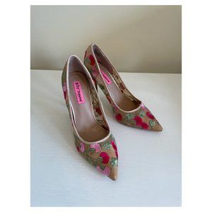 BETSY JOHNSON Floral Nude Heels